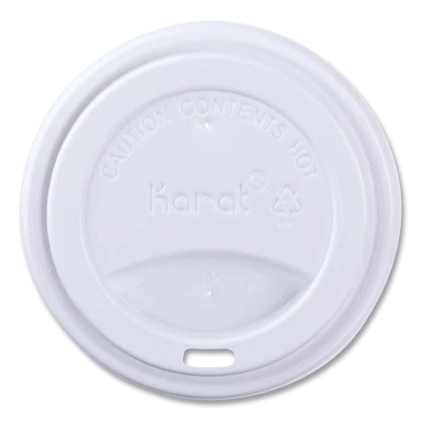 1000-PACK OF Lid Plastic Karat C-KDL516W-PP Premium Plastic Sipper Lids for Hot Cups - Fits 10 oz to 24 oz - White (1000 Count)