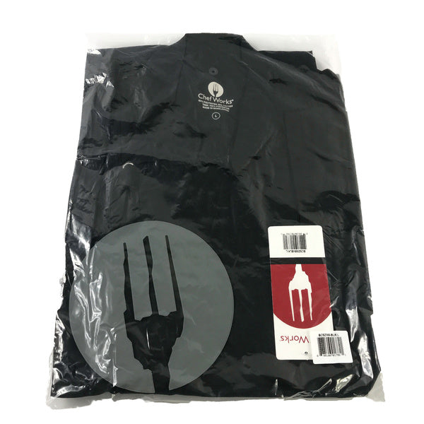 LRG-PACK OF COAT CHEF BLK LT TWILL SHRT SL
