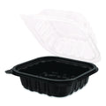300-PACK OF Karat FP-PHC66PP-1C Polypropylene Plastic Hinged Container 6 x 6 x 3 Black/Clear Plastic 50/Pack 6 Packs/Carton