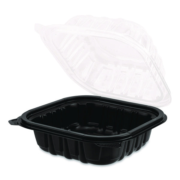 300-PACK OF Karat FP-PHC66PP-1C Polypropylene Plastic Hinged Container 6 x 6 x 3 Black/Clear Plastic 50/Pack 6 Packs/Carton