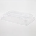 50-PACK OF Lid Plastic Clear Fits 8.5"x5.4"x1.26" Rectangular Compostable Container