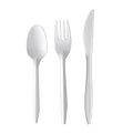 250-PACK OF Boardwalk BWK3KITWHPS 3-Piece Mediumweight Cutlery Set - Fork, Knife, and Teaspoon - White - 250 Count for Events and Takeout