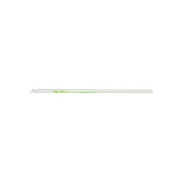 1200-PACK OF Straw Wrapped Karat Earth 10.25" Giant Paper Straw (7mm) Paper Wrapped, White - 1,200 pcs