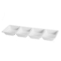 8-PACK OF Tray Plastic 16" x 5" White 4-Section