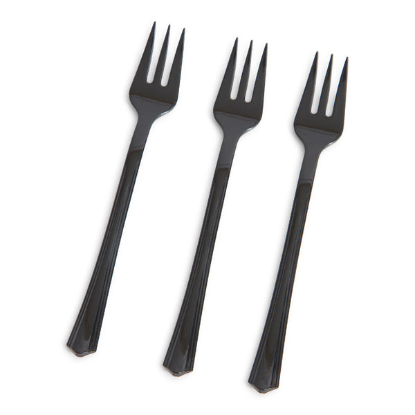 5-PACK OF FORK PLAS TST BLK PET 4.2IN