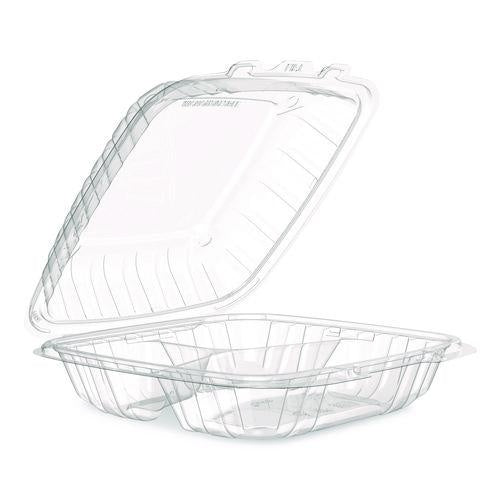 150-PACK OF CONTAINER PLAS CLEAR, MICROWAVABLE HINGED LID