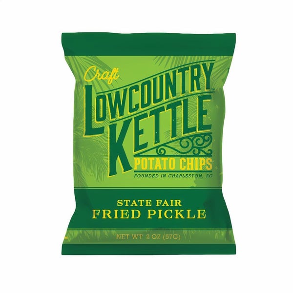 24-PACK OF Potato Chips Kettle State Fair Fried Pickle, Lowcountry Kettle Potato Chips