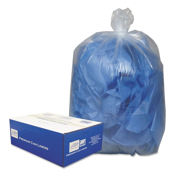 100-PACK OF Classic Clear 60 Gallon Linear Low-Density Can Liners - 0.9 Mil, 38 in. x 58 in. - 10 Bags/Roll, 10 Rolls/Carton for Heavy Trash and Recycling