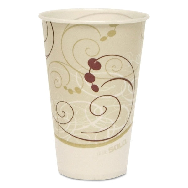 2000-PACK OF Cup Paper SOLO R12N-J8000 Symphony 12 oz ProPlanet Paper Cold Cups - Eco-Friendly White/Beige/Red (100 Cups per Bag, 20 Bags per Carton)