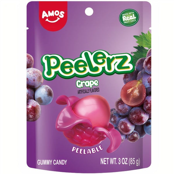 48-PACK OF Candy Grape Gummy Amos Peelerz