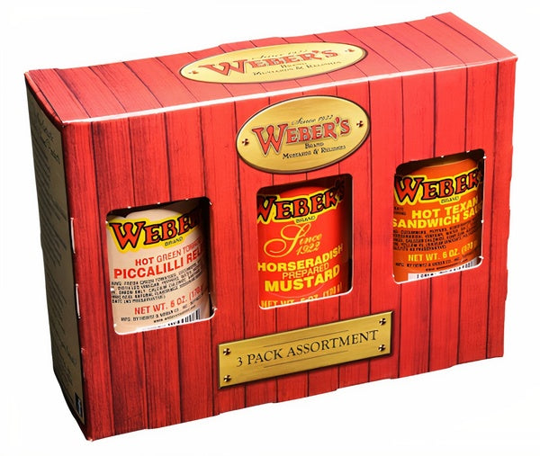 4-PACK OF Mustard Assorted 3 pack, Weber's Brand