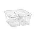 360-PACK OF Container Food Pactiv EarthChoice 4-Compartment Clear Recycled Plastic Bowl ‚Äì 32 oz. Square Container with Leak-Resistant Design