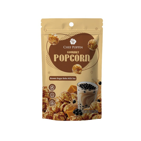 12-PACK OF Coated Popcorn - Brown Sugar Boba Milk Tea 120g