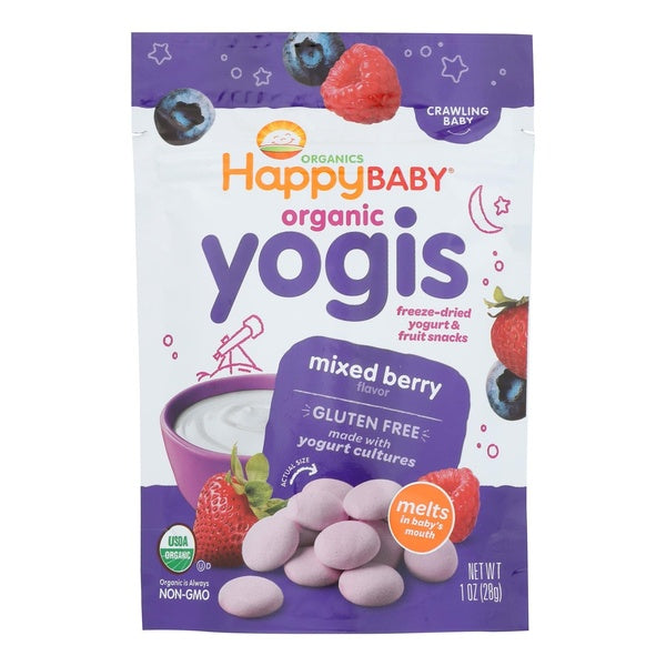 8-PACK OF Snack Pack Organic Mixed Berry Happy Baby 1 oz