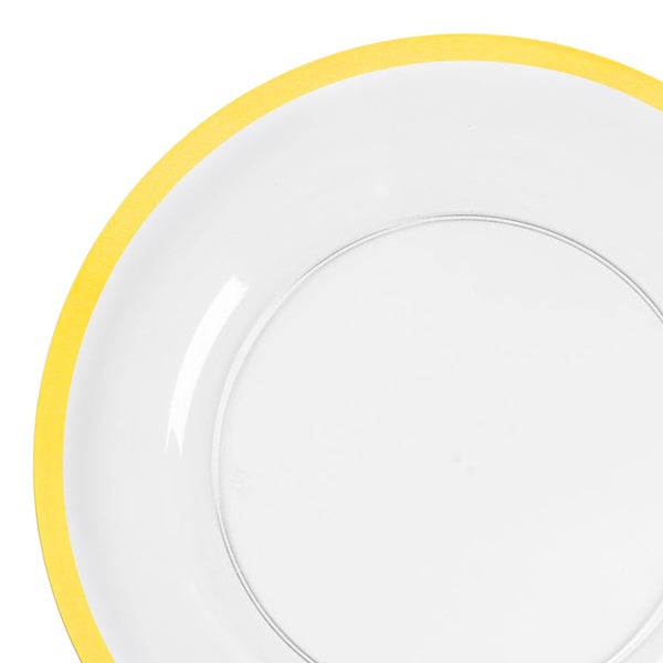 6-PACK OF Plate Plastic 13" w/ Gold Rim Disp.