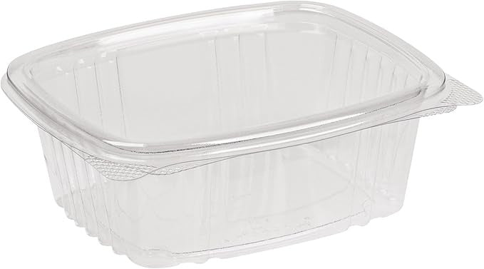 300-PACK OF Container Compostable 12oz PLA Hinged Rectangular Deli