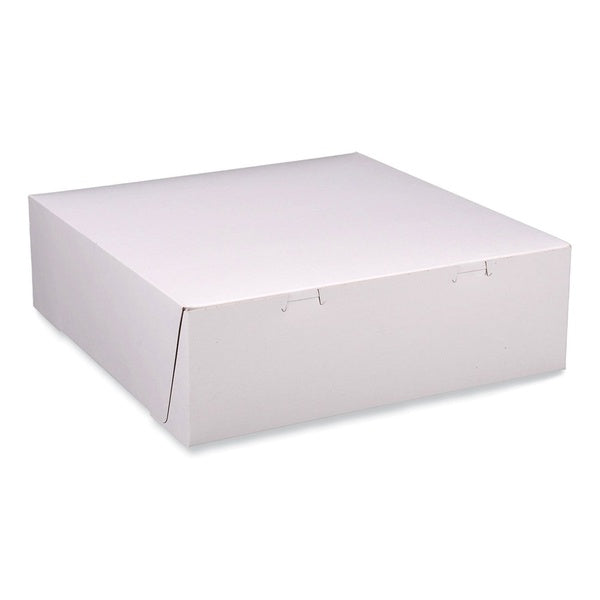 100-PACK OF Container Paper SCT 1585 White 12x12x4 Inch Paper Bakery Boxes - 100 Count Carton for Safe and Secure Dessert Packaging