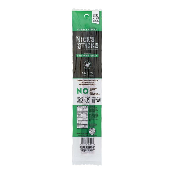 25-PACK OF Meat Stick Range Turkey Nick's Sticks 1.7 oz