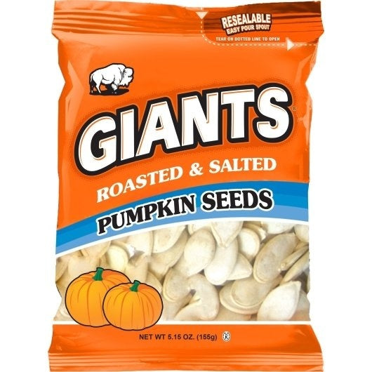 12-PACK OF Giants Pumpkin Seeds Roasted & Salted Giant Snacks Inc, 12 - 5.15 Oz