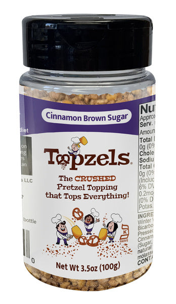 48-PACK OF Dessert Toppings Pretzel Bits Cinnamon Brown Sugar Topzels, Pretzel Pete