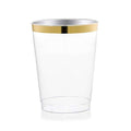 24-PACK OF Tumbler Plastic 10 oz w/ Gold Rim
