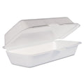 500-PACK OF CONTAINER FOAM HOTDOG, WHITE HINGED LID