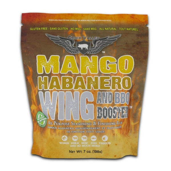 9-PACK OF Seasoning Mango Habanero Wing + BBQ Booster, Croix Valley