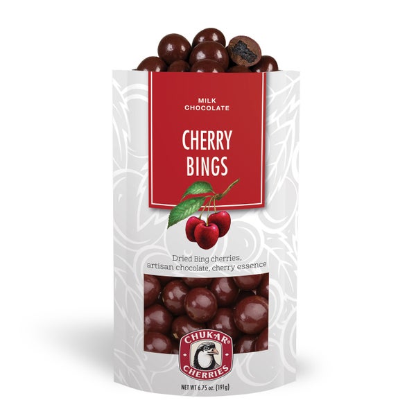 12-PACK OF Chocolate Coated Fruit Cherry Bings, Chukar Cherry