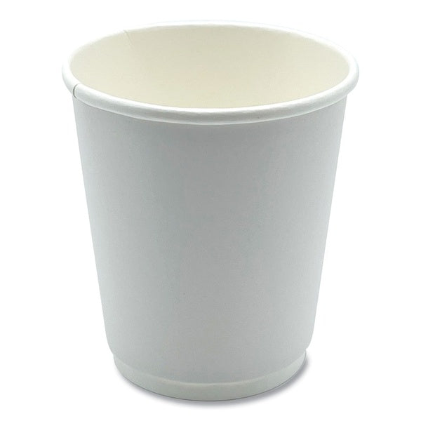 500-PACK OF Cup Paper Boardwalk BWKDW8HCUP 8 oz. Double-Walled Disposable Paper Hot Cups - White (500 Count) for Coffee and Tea