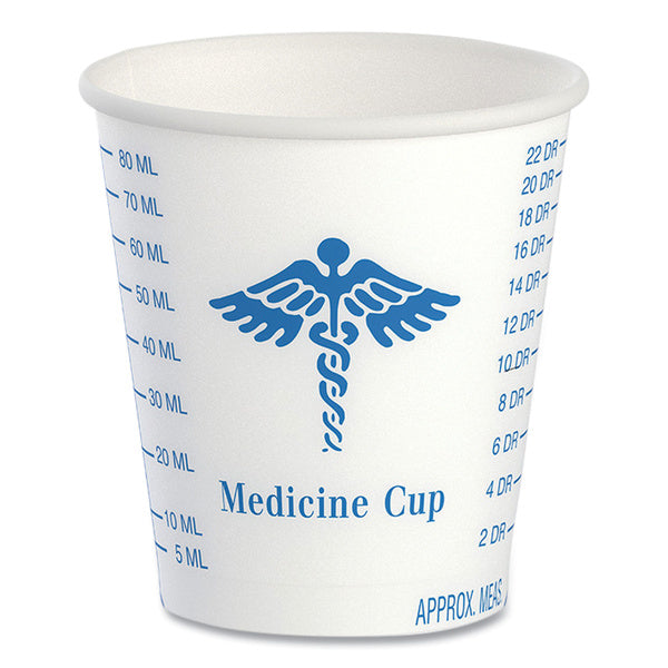 5000-PACK OF SOLO R3-43107 3 oz. Paper ProPlanet Seal Medical and Dental Graduated Cups - White/Blue (5000/Carton)