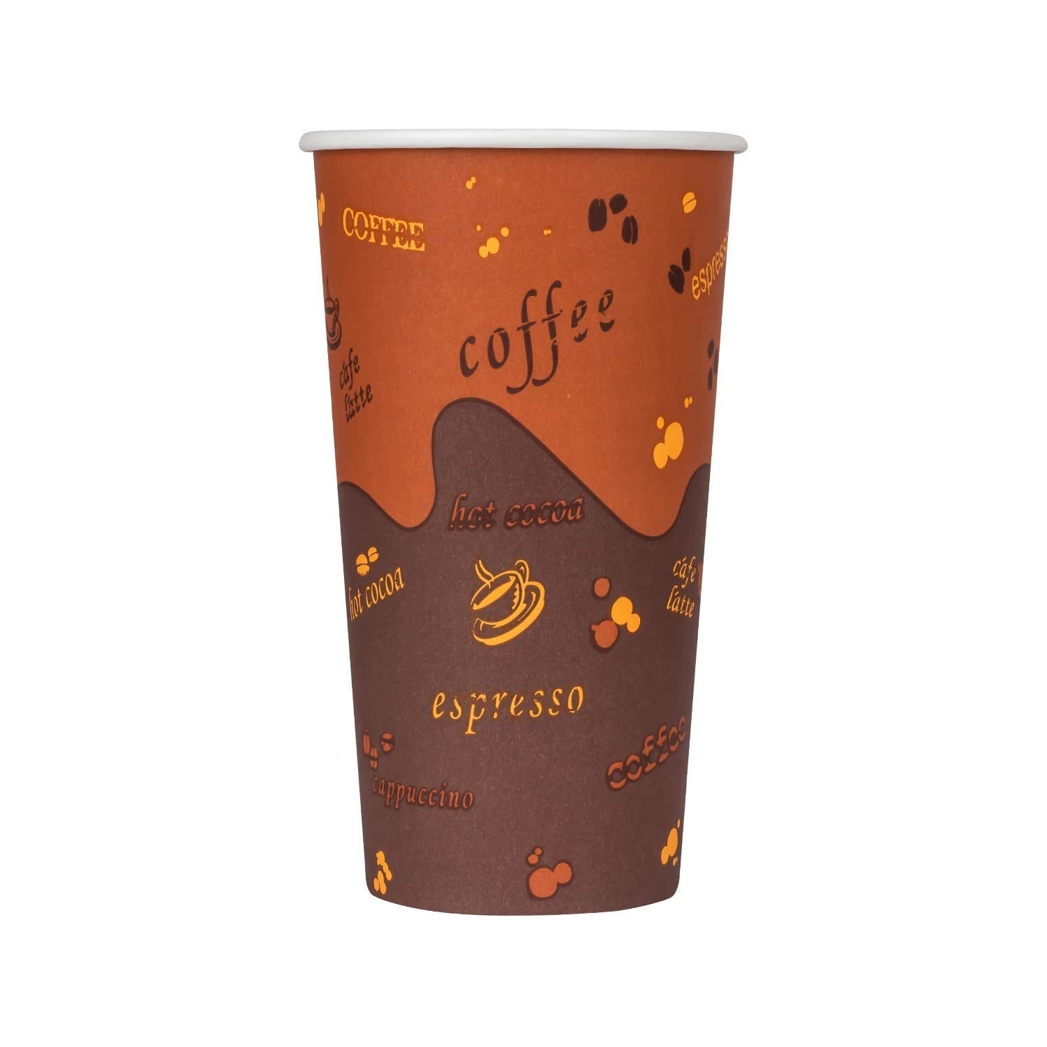 600-PACK OF Cup Paper [600 Pack] Karat Paper Hot Cup, 20 oz Coffee Cups, Stock Print (C-K520)