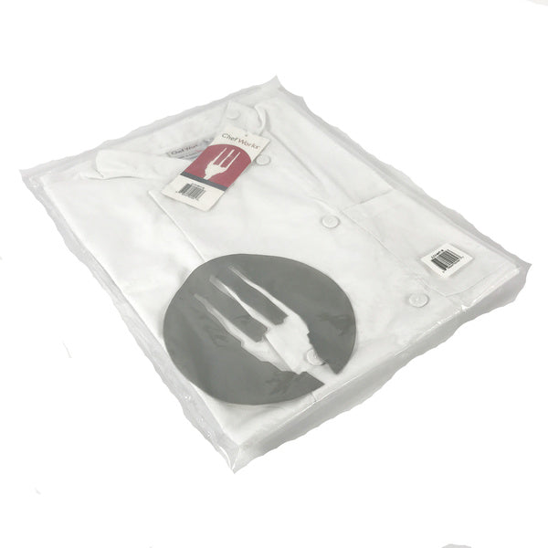 MED-PACK OF COAT CHEF DBL BRST SHT SLV WHT
