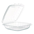 150-PACK OF Dart 90PPHT1 9 in. x 8.75 in. x 3 in. ProPlanet Microwaveable Plastic Hinged Containers - Clear (150/Carton)