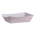 1000-PACK OF Container Food Boardwalk BWK30LAG040 Red and White Paper Food Baskets - 3.78" x 4.3" x 1.08" - 6 oz Capacity - 1000 Count Carton