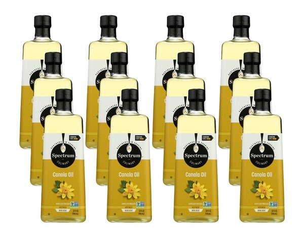 12-PACK OF Oil Canola Refined Spectrum Naturals 32 fz