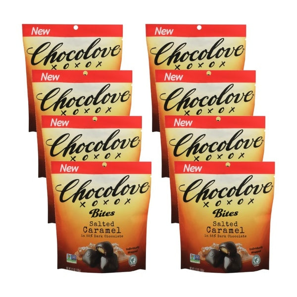 8-PACK OF Candy Chocolate Peach Bites Salted Caramel Chocolove Chocolate 3.5 oz