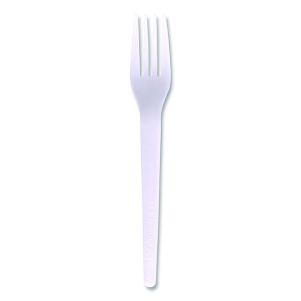 1000-PACK OF Eco-Products EP-S017-W Individually Wrapped Plantware CPLA Cutlery Fork - White (1000/Carton)
