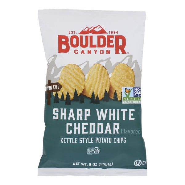 12-PACK OF Potato Chip White Cheddar Boulder Canyon Chips 6 oz