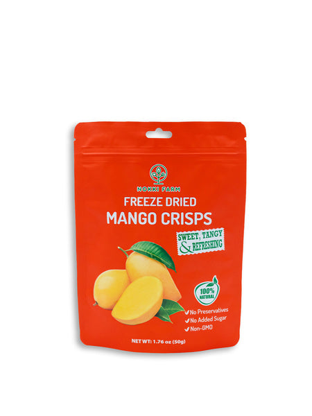 6-PACK OF NOKKI FARM Freeze-dried Mango Crisps - Healthy & Tropical Superfood Snacks 1.76oz