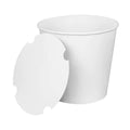 150-PACK OF Container Paper Karat C-FB170W_BUNDLE 8.9" x 8.36" 170 oz Paper Food Bucket with Lid - Ideal for Family Meals - White (150 Count)