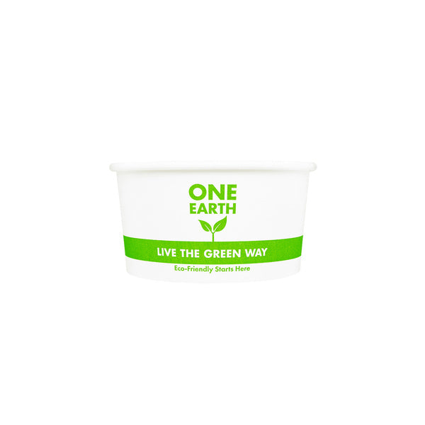 1000-PACK OF Container Paper Karat Earth Eco-Friendly 6oz Paper Cold/Hot Food Container (90.8mm), Generic Print - 1,000 pcs