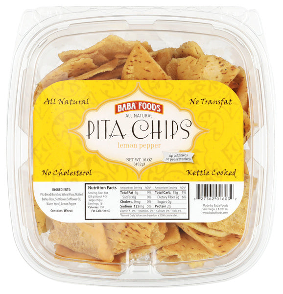 8-PACK OF CHIP PITA LEMON PEPPER 16 OUNCE - CASE OF 8