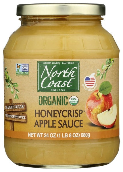 6-PACK OF Applesauce Sweetened Honeycrisp Organic North Coast 24 oz