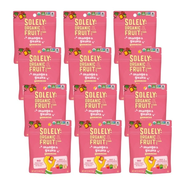 12-PACK OF Snack Fruit Mango Guava Solely 2.5 oz
