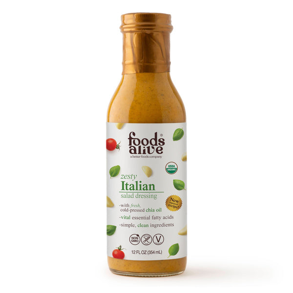 6-PACK OF Dressing Salad, Zesty Italian Organic, Foods Alive