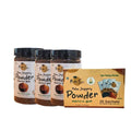 4-PACK OF Shastha Palm era Jaggery Powder Combo - Jar 3 & Sachets 1 - Pack of 4 Total - 1200g
