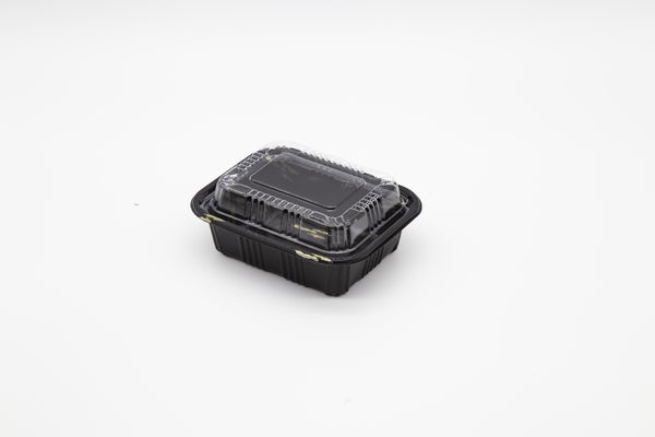 12-PACK OF Container Disp 5.4"x4.3" Black Bento Sushi Rectangular Container w/ Lid 600 Sets