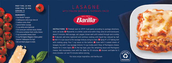 12-PACK OF PASTA LASAGNA WAVY