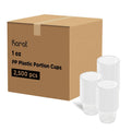 2500-PACK OF Cup Sauce Karat 1oz Tall PP Plastic Portion Cups - Clear - 2,500 pcs