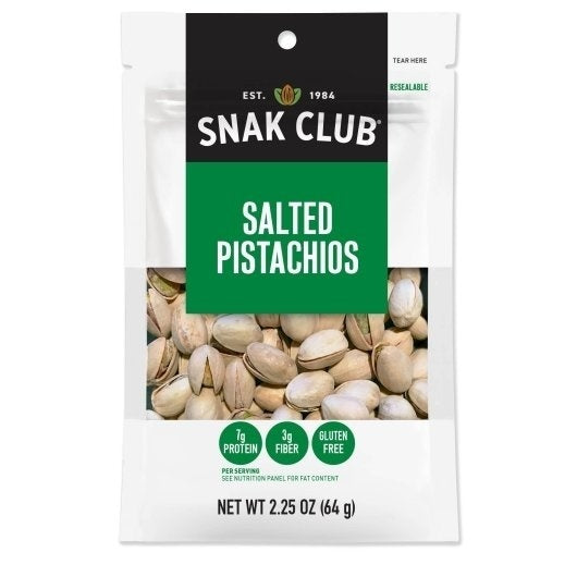 6-PACK OF Salted Pistachios Snak Club, 6 - 2.25 Oz
